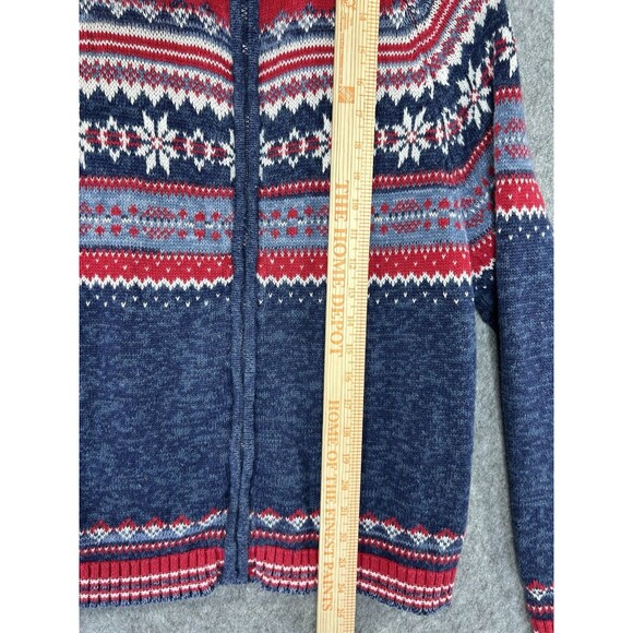 Tiara International Cardigan Sweater Fair Isle Nordic Snowflake Women's Size L - Picture 7 of 11